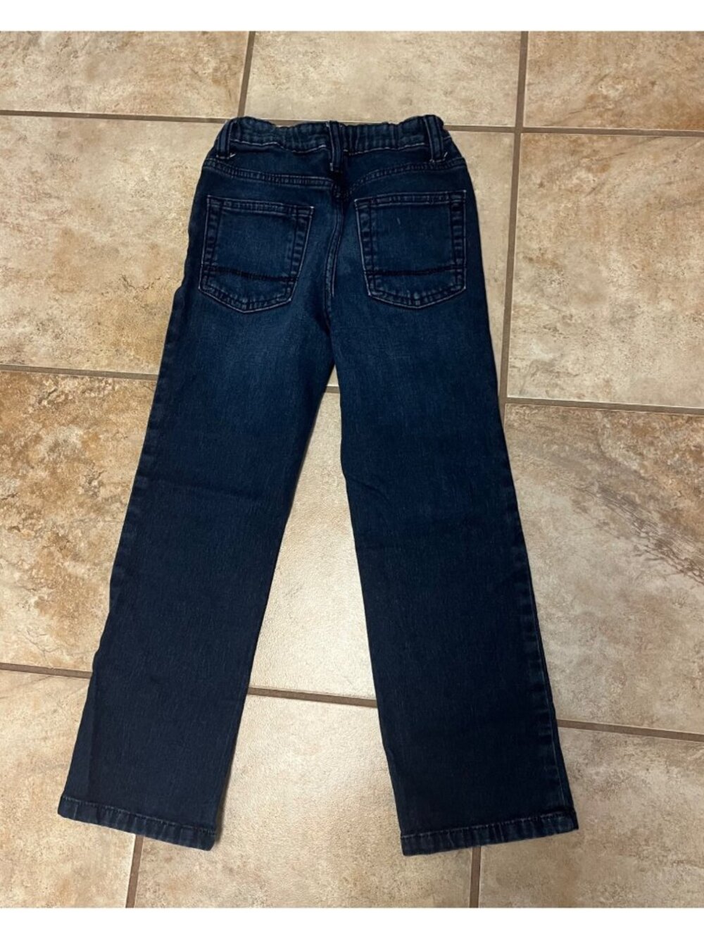 Cat & Jack Kids Stretch Straight Jeans Size 7 Dark Wash Adjustable Jeans U9c